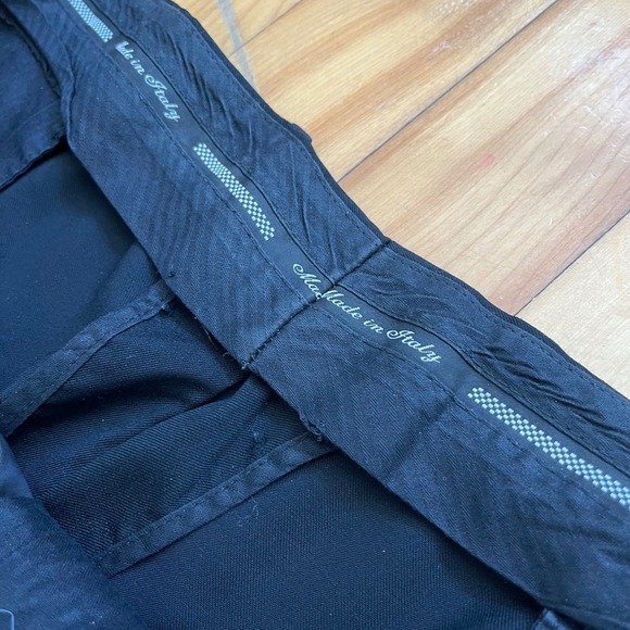 Kirkland Signature Mens 42x32 Black 100% Wool Pleated Dress Pants Made in Italy - Picture 6 of 9